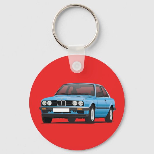 BMW E30 zilverblauw Sleutelhanger (Voorkant)
