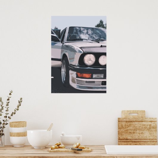 BMW E36 Auto Poster Oldtimer (Keuken)