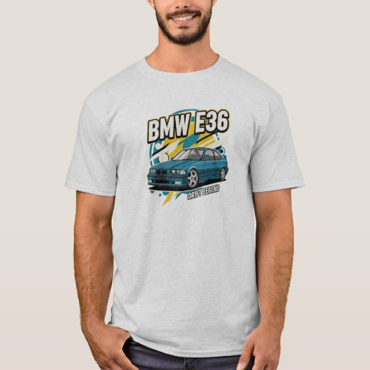 BMW E36 M3: Drift Legend T-shirt ontwerp (Voorkant)