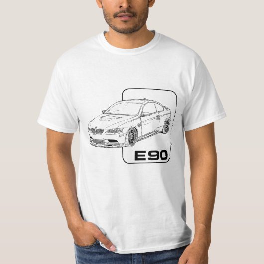 BMW E90 M3 Design voor liefhebbers van auto's T-shirt (Voorkant)