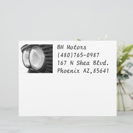 BMW koplampen briefhoofd (Staand voorkant)