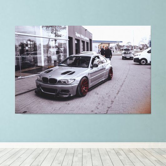 BMW M3 E46 CANVAS AFDRUK (Insitu (Houten vloer))