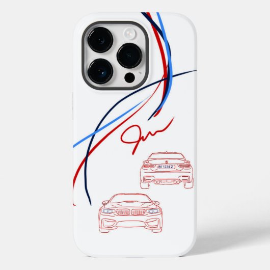 BMW M3/M4 Stripes iPhone 14 Hoesje (Achterkant)