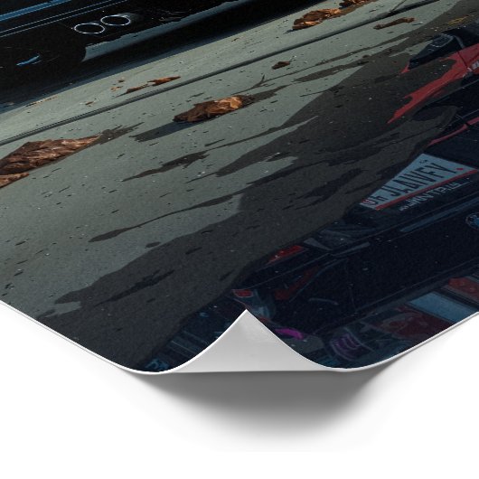 BMW M3 Night Drive Boardwalk Art Poster (Hoek)