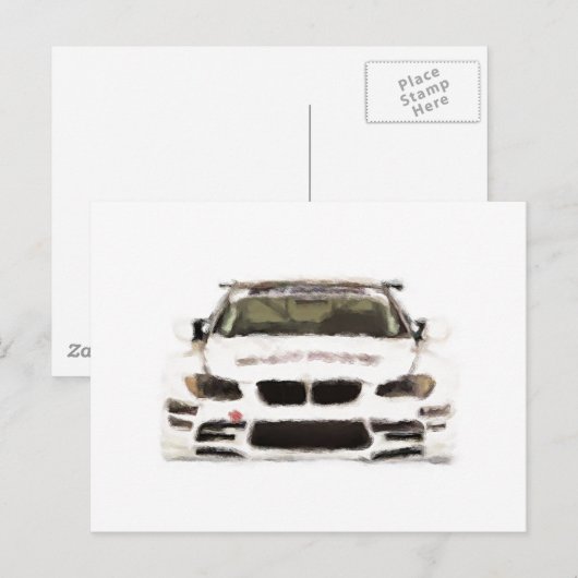 BMW M3 Racing Car Hand Painted Art Brush Sjabloon Briefkaart (Voorkant / Achterkant)