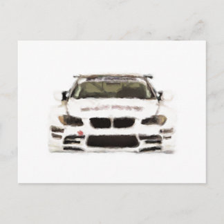 BMW M3 Racing Car Hand Painted Art Brush Sjabloon Briefkaart