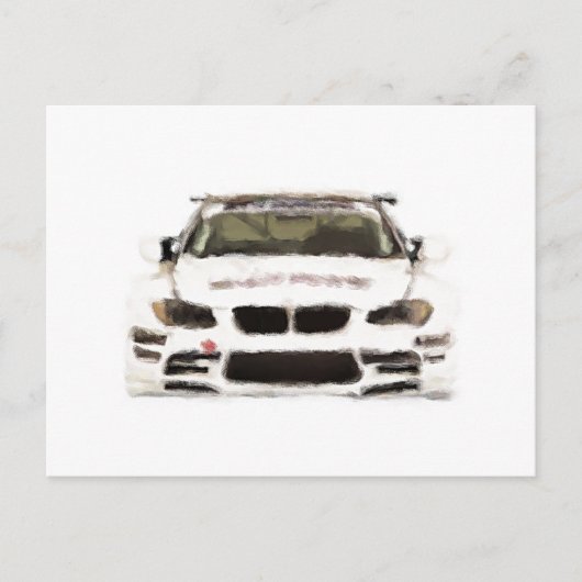 BMW M3 Racing Car Hand Painted Art Brush Sjabloon Briefkaart (Voorkant)