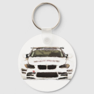 BMW M3 Racing Car Hand Painted Art Brush Sjabloon Sleutelhanger