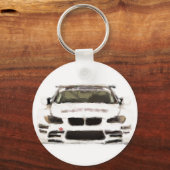 BMW M3 Racing Car Hand Painted Art Brush Sjabloon Sleutelhanger (Voorkant)