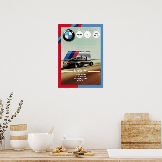 BMW M4 poster (Keuken)