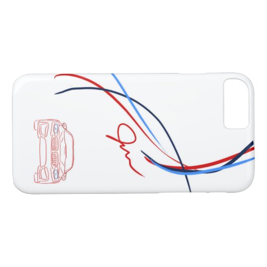 BMW M4 Stripes iPhone 7 White Hoesje (Achterkant (Horizontaal))