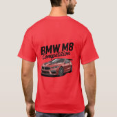 BMW M8 Competition | Bold Rood Car T-shirt (Achterkant)