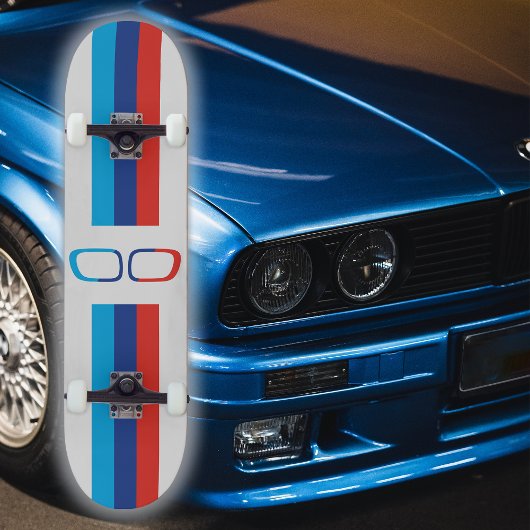 BMW M strepen en nieren fan art, wit Persoonlijk Skateboard