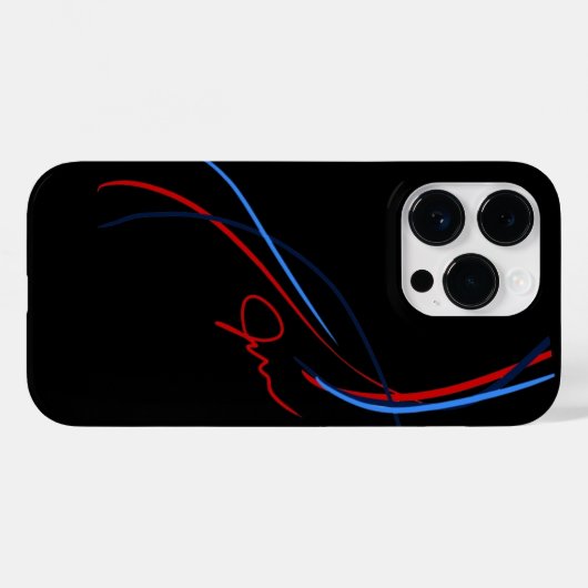 BMW ///M Stripes iPhone 14 hoesje (zwart) (Achterkant (horizontaal))