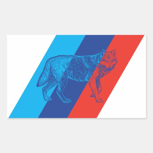 BMW M Wolf Rechthoekige Sticker (Voorkant)