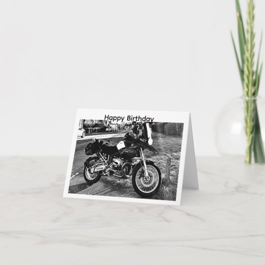BMW Motorfiets Verjaardag Kaart (Voorkant)