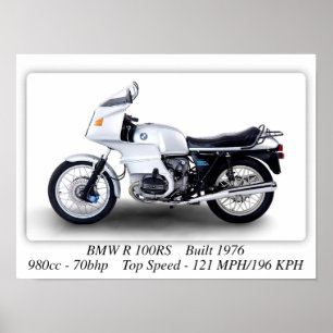 BMW R 100RS-motorfiets - A3 Afdrukformaat Poster