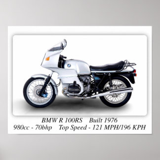 BMW R 100RS-motorfiets - A3 Afdrukformaat Poster