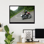 BMW R 1200 GS cornering Poster (Thuiskantoor)
