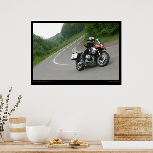 BMW R 1200 GS cornering Poster (Keuken)