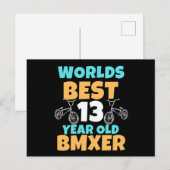 BMX 13-jarig kostuum van de Birthday Party Briefkaart (Voorkant / Achterkant)