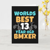 BMX 13-jarig kostuum van de Birthday Party Kaart (Gele Bloem)