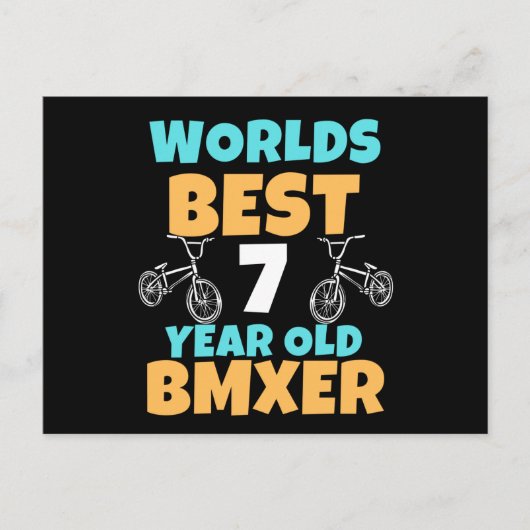 BMX 7 Year Old Birthday Party Costume Briefkaart (Voorkant)