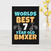BMX 7 Year Old Birthday Party Costume Kaart (Gele Bloem)
