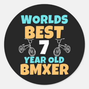BMX 7 Year Old Birthday Party Costuum Ronde Sticker