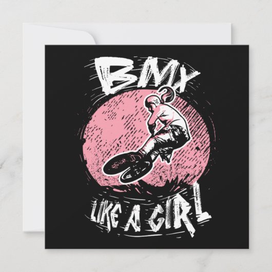 BMX als een meisje Kaart (Voorkant)