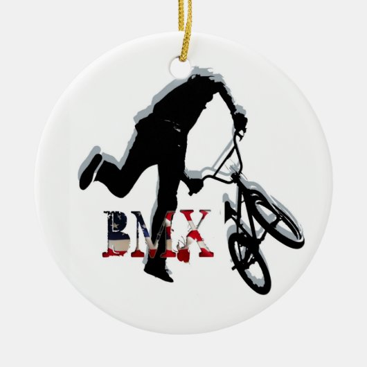 BMX American style 2, Copyright Karen J Williams Keramisch Ornament (Voorkant)
