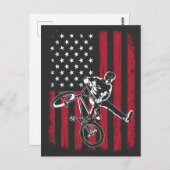 BMX | Amerikaanse vlag BMX Briefkaart (Voorkant / Achterkant)