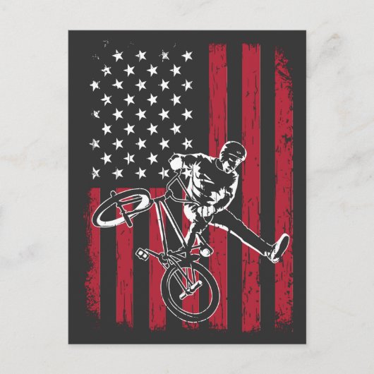 BMX | Amerikaanse vlag BMX Briefkaart (Voorkant)