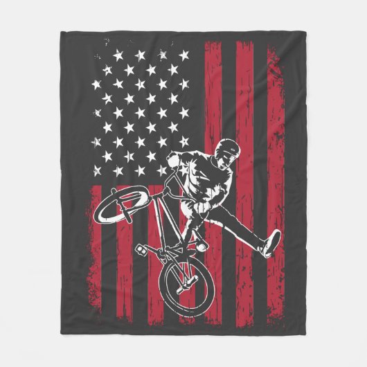 BMX | Amerikaanse vlag BMX Fleece Deken (Voorkant)