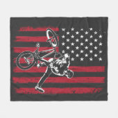 BMX | Amerikaanse vlag BMX Fleece Deken (Voorkant (Horizontaal))