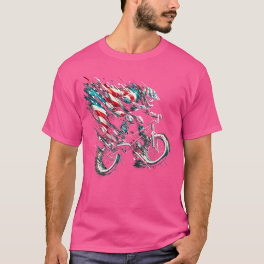 BMX Amerikaanse Vlag Verenigde Staten - BMX Distr T-shirt (Voorkant)