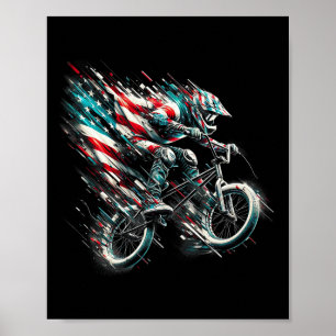 Bmx Amerikaanse Vlag Vs - Bmx Vintage Vervaaide Bm Poster