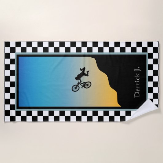 BMX Bicycle Moto Cross Gecontroleerd Strandlaken (Voorkant)