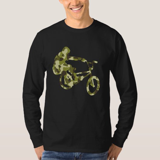Bmx Bike Camo Racer Biker T-shirt (Voorkant)