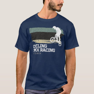 BMX Bike Estonia Flag Biking Cycling Racing BMX  2 T-shirt