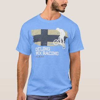 BMX Bike Finland Flag Biking Racing BMX 30 T-shirt