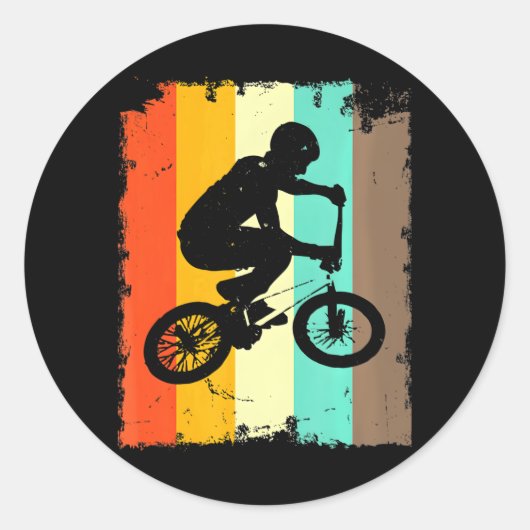 BMX Bike FreeDirt Street Park Rider Ronde Sticker (Voorkant)