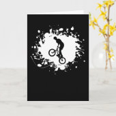 BMX Bike Freestyle Splatter Effect Kaart (Gele Bloem)