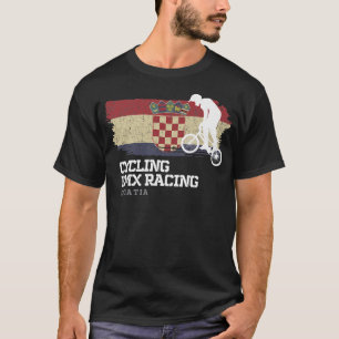 BMX Bike Kroatië Flag Biking Cycling Racing BMX 2 T-shirt