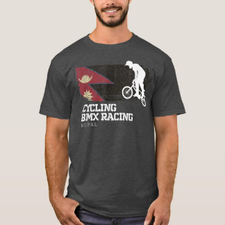 BMX Bike Nepal Flag Biking Cycling Racing BMX T-shirt