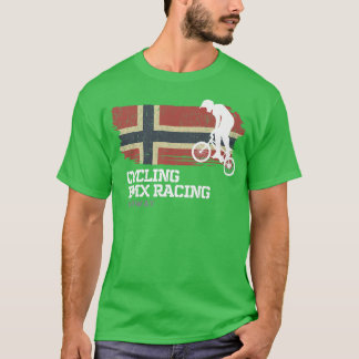 BMX Bike Norway Flag Biking Cycling Racing BMX T-shirt