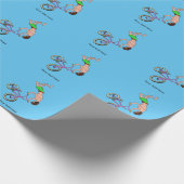 BMX Bike Rider Cartoon Cadeaupapier (Hoek)