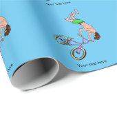 BMX Bike Rider Cartoon Cadeaupapier (Rol Hoek)