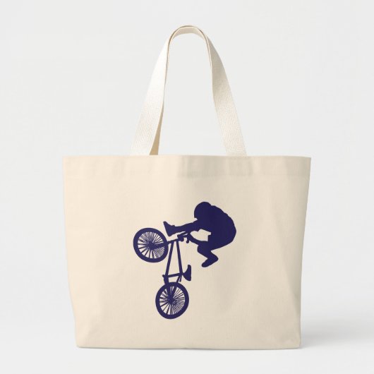 BMX BIKE RIDER GROTE TOTE BAG (Voorkant)