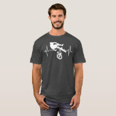 BMX Bike Rider Heartbeat Line Motocross BMX T-shirt (Voorkant volledig)